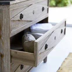 Emily - Meuble Salle De Bain En Pin Massif Et Pierre 100 Cm -Homezia Soldes Boutique 1200 1200 meuble salle de bain en pin et pierre emily 100 cm 4