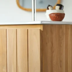 Jill - Meuble Salle De Bain En Teck Massif Et Céramique 80 Cm -Homezia Soldes Boutique 1200 1200 meuble salle de bain en teck massif et ceramique jill 80 cm 4