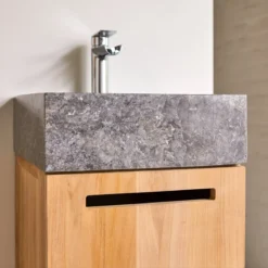 Line - Meuble Salle De Bain En Teck Massif Et Marbre 40 Cm -Homezia Soldes Boutique 1200 1200 meuble salle de bain en teck massif et marbre line 40 cm 2