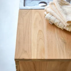 Slats - Meuble Salle De Bain En Teck Massif Et Marbre 125 Cm -Homezia Soldes Boutique 1200 1200 meuble salle de bain en teck massif et marbre slats 125 cm 2