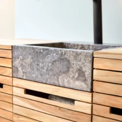 Slats - Meuble Salle De Bain En Teck Massif Et Marbre 125 Cm -Homezia Soldes Boutique 1200 1200 meuble salle de bain en teck massif et marbre slats 125 cm 6