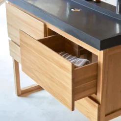 Edgar - Meuble Salle De Bain En Teck Massif Et Pierre De Lave 120 Cm -Homezia Soldes Boutique 1200 1200 meuble salle de bain en teck massif et pierre de lave edgar 120 cm 4