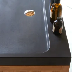 Edgar - Meuble Salle De Bain En Teck Massif Et Pierre De Lave 80 Cm -Homezia Soldes Boutique 1200 1200 meuble salle de bain en teck massif et pierre de lave edgar 80 cm 2