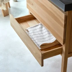 Edgar - Meuble Salle De Bain En Teck Massif Et Pierre De Lave 80 Cm -Homezia Soldes Boutique 1200 1200 meuble salle de bain en teck massif et pierre de lave edgar 80 cm 4