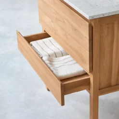 Edgar - Meuble Salle De Bain En Teck Massif Et Terrazzo Premium Moon 80 Cm -Homezia Soldes Boutique 1200 1200 meuble salle de bain en teck massif et terrazzo premium moon 80 edgar 5