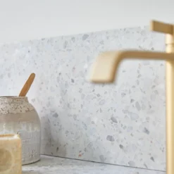 Edgar - Meuble Salle De Bain En Teck Massif Et Terrazzo Premium Moon 120 Cm -Homezia Soldes Boutique 1200 1200 meuble salle de bain en teck massif et terrazzo premium moon edgar 120 cm 6