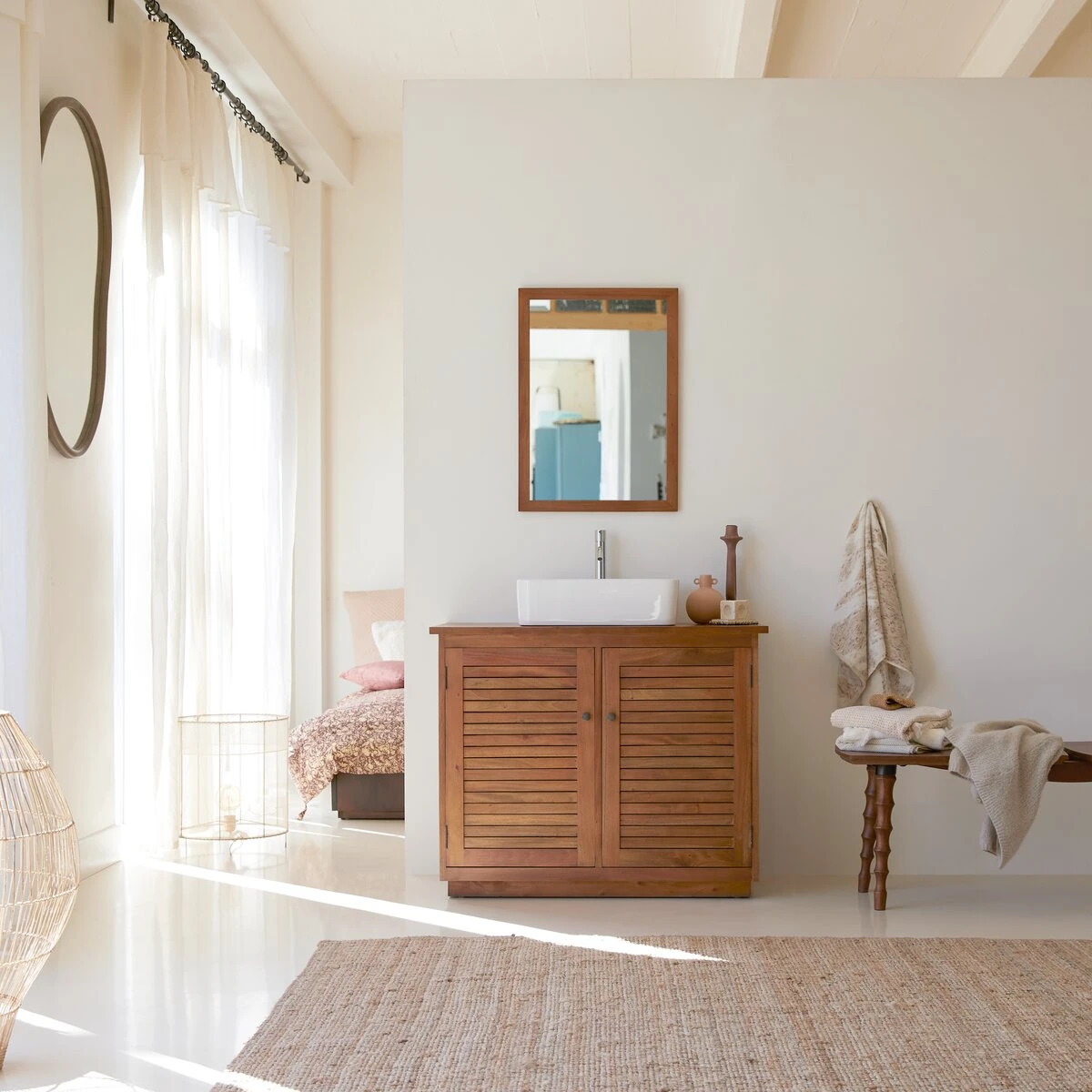 Loggia - Meuble Sous Vasque En Acacia Massif 95 Cm 1 Loggia - Meuble Sous Vasque En Acacia Massif 95 Cm