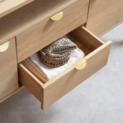 Pola - Meuble Sous Vasque En Chêne Massif 140 Cm -Homezia Soldes Boutique 1200 1200 meuble sous vasque en chene massif pola 140 cm 4