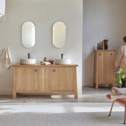 Volute - Meuble Sous Vasque En Chêne Massif 160 Cm