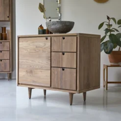 Jonàk - Meuble Sous Vasque En Noyer Massif 95 Cm -Homezia Soldes Boutique 1200 1200 meuble sous vasque en noyer massif jonak 95 cm 3