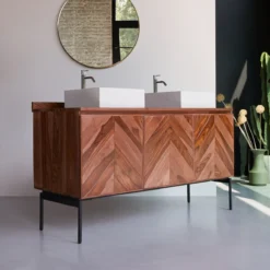 Ismaël - Meuble Sous Vasque En Palissandre 155 Cm -Homezia Soldes Boutique 1200 1200 meuble sous vasque en palissandre ismael 155 cm 3