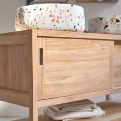 Arty - Meuble Sous Vasque En Teck Massif 120 Cm -Homezia Soldes Boutique 1200 1200 meuble sous vasque en teck massif arty 120 cm 3