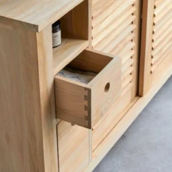 Coline - Meuble Sous Vasque En Teck Massif 145 Cm -Homezia Soldes Boutique 1200 1200 meuble sous vasque en teck massif coline 145 cm 4