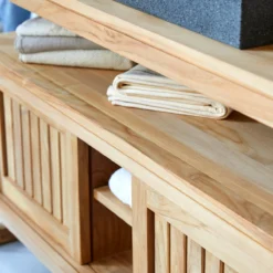 Colonial - Meuble Sous Vasque En Teck Massif 120 Cm -Homezia Soldes Boutique 1200 1200 meuble sous vasque en teck massif colonial 120 cm 5