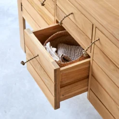 Minimalys - Meuble Sous Vasque En Teck Massif 145 Cm -Homezia Soldes Boutique 1200 1200 meuble sous vasque en teck massif minimalys 145 cm 4