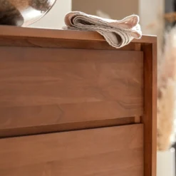 Parker - Meuble Sous Vasque En Teck Massif Recyclé 120 Cm -Homezia Soldes Boutique 1200 1200 meuble sous vasque en teck massif parker 120 cm 4