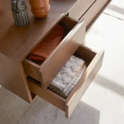 Parker - Meuble Sous Vasque En Teck Massif Recyclé 120 Cm -Homezia Soldes Boutique 1200 1200 meuble sous vasque en teck massif parker 120 cm 5