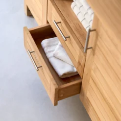 Soho - Meuble Sous Vasque En Teck Massif 125 Cm -Homezia Soldes Boutique 1200 1200 meuble sous vasque en teck massif soho 125 cm 4