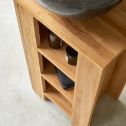 Stelle - Meuble Sous Vasque En Teck Massif Gauche -Homezia Soldes Boutique 1200 1200 meuble sous vasque en teck massif stelle gauche 4