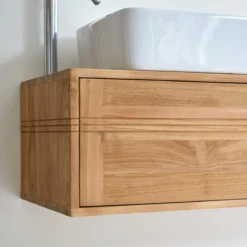 Basic - Meuble Sous Vasque Teck Massif 95 Cm -Homezia Soldes Boutique 1200 1200 meuble sous vasque teck massif basic 95 cm 2