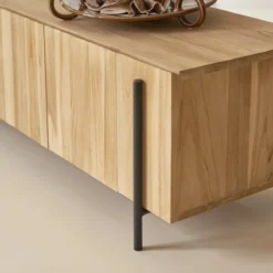 Honorine - Meuble TV Bas En Teck Massif 170 Cm -Homezia Soldes Boutique 1200 1200 meuble tv bas en teck massif honorine 170 cm 5