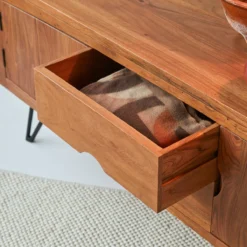 Bonnie - Meuble TV En Acacia Massif 150 Cm -Homezia Soldes Boutique 1200 1200 meuble tv en acacia massif bonnie 150 cm 4