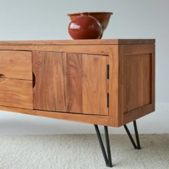 Bonnie - Meuble TV En Acacia Massif 150 Cm -Homezia Soldes Boutique 1200 1200 meuble tv en acacia massif bonnie 150 cm 5