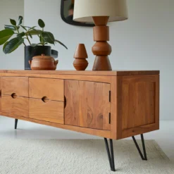 Bonnie - Meuble TV En Acacia Massif 180 Cm -Homezia Soldes Boutique 1200 1200 meuble tv en acacia massif bonnie 180 cm 5