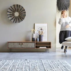 Temis - Meuble TV En Acacia 160 Cm