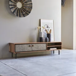 Temis - Meuble TV En Acacia 160 Cm -Homezia Soldes Boutique 1200 1200 meuble tv en acacia temis 160 cm 3