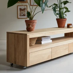 Anoa - Meuble TV En Chêne Massif 180 Cm -Homezia Soldes Boutique 1200 1200 meuble tv en chene massif anoa 180 cm 5