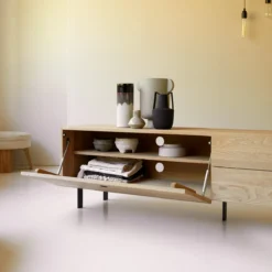 Jeanne - Meuble TV En Chêne Massif 200 Cm -Homezia Soldes Boutique 1200 1200 meuble tv en chene massif jeanne 200 cm 2