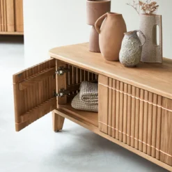 Koppar - Meuble TV En Chêne Massif 160 Cm -Homezia Soldes Boutique 1200 1200 meuble tv en chene massif koppar 160 cm 2