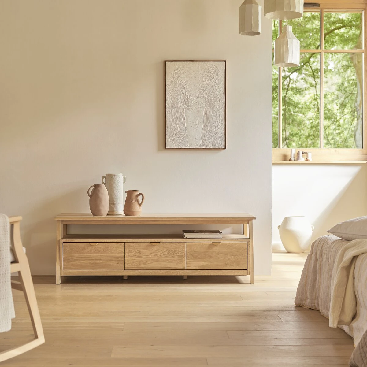 Pola - Meuble TV En Chêne Massif 150 Cm 1 Pola - Meuble TV En Chêne Massif 150 Cm