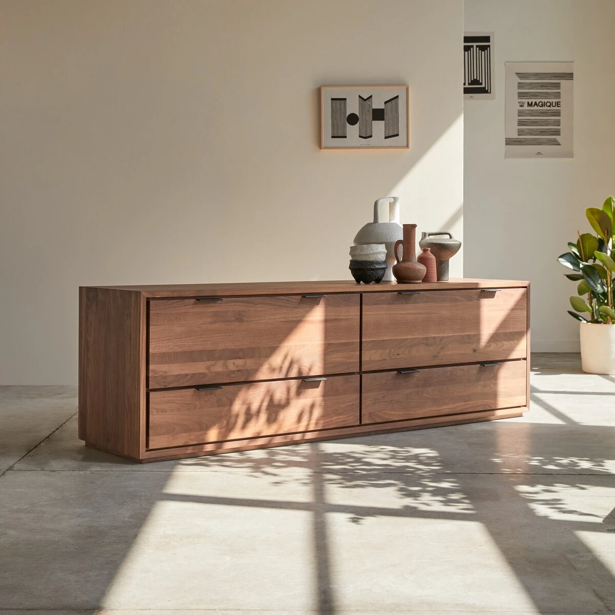 Senson - Meuble TV En Noyer Massif 180 Cm 4 Senson - Meuble TV En Noyer Massif 180 Cm â Image 4