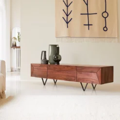 Metric - Meuble TV En Palissandre Massif 175 Cm -Homezia Soldes Boutique 1200 1200 meuble tv en palissandre massif metric 175 cm 5