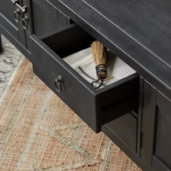 Thaki Black - Meuble TV En Pin Massif 170 Cm -Homezia Soldes Boutique 1200 1200 meuble tv en pin thaki black 170 cm 2