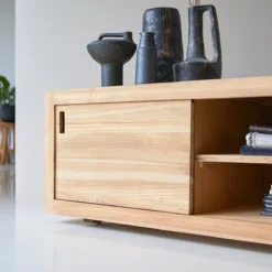 Adam - Meuble TV En Teck 120 Cm -Homezia Soldes Boutique 1200 1200 meuble tv en teck adam 120 cm 5