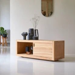 Adam - Meuble TV En Teck 120 Cm -Homezia Soldes Boutique 1200 1200 meuble tv en teck adam 120 cm 8