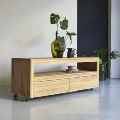 Anoa - Meuble TV En Teck Massif 140 Cm -Homezia Soldes Boutique 1200 1200 meuble tv en teck massif anoa 140 cm 3