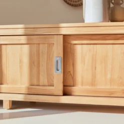 Coffee Tek - Meuble TV En Teck Massif 180 Cm -Homezia Soldes Boutique 1200 1200 meuble tv en teck massif coffee tek 180 cm 4