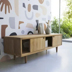 Jonàk - Meuble TV En Teck Massif 140 Cm -Homezia Soldes Boutique 1200 1200 meuble tv en teck massif jonak 140 cm 3