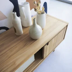 Jonàk - Meuble TV En Teck Massif 140 Cm -Homezia Soldes Boutique 1200 1200 meuble tv en teck massif jonak 140 cm 5