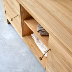 Minimalys - Meuble TV En Teck Massif 155 Cm -Homezia Soldes Boutique 1200 1200 meuble tv en teck massif minimalys 155 cm 4