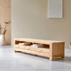 Minimalys - Meuble TV En Teck Massif 170 Cm 8 Minimalys - Meuble TV En Teck Massif 170 Cm -Homezia Soldes Boutique 1200 1200 meuble tv en teck massif minimalys 170 cm 3