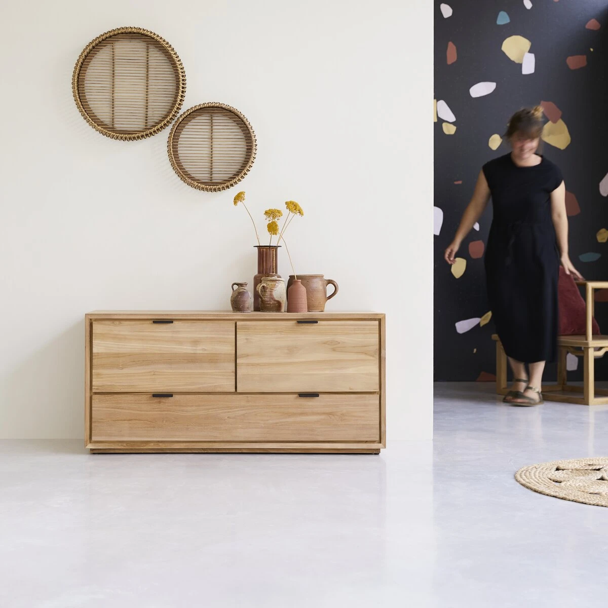 Senson - Meuble TV En Teck Massif 120 Cm 1 Senson - Meuble TV En Teck Massif 120 Cm