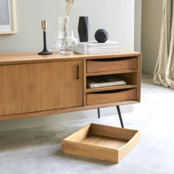 Simen - Meuble TV En Teck 155 Cm -Homezia Soldes Boutique 1200 1200 meuble tv en teck simen 155 cm 4