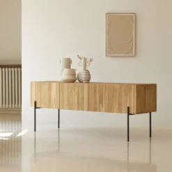 Honorine - Meuble TV Haut En Teck Massif 170 Cm -Homezia Soldes Boutique 1200 1200 meuble tv haut en teck massif honorine 170 cm 3