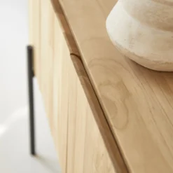 Honorine - Meuble TV Haut En Teck Massif 170 Cm -Homezia Soldes Boutique 1200 1200 meuble tv haut en teck massif honorine 170 cm 6