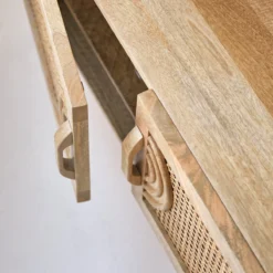 Sina - Meuble TV Manguier Massif Et Rotin 145 Cm -Homezia Soldes Boutique 1200 1200 meuble tv sina en manguier massif et rotin 145 cm 5